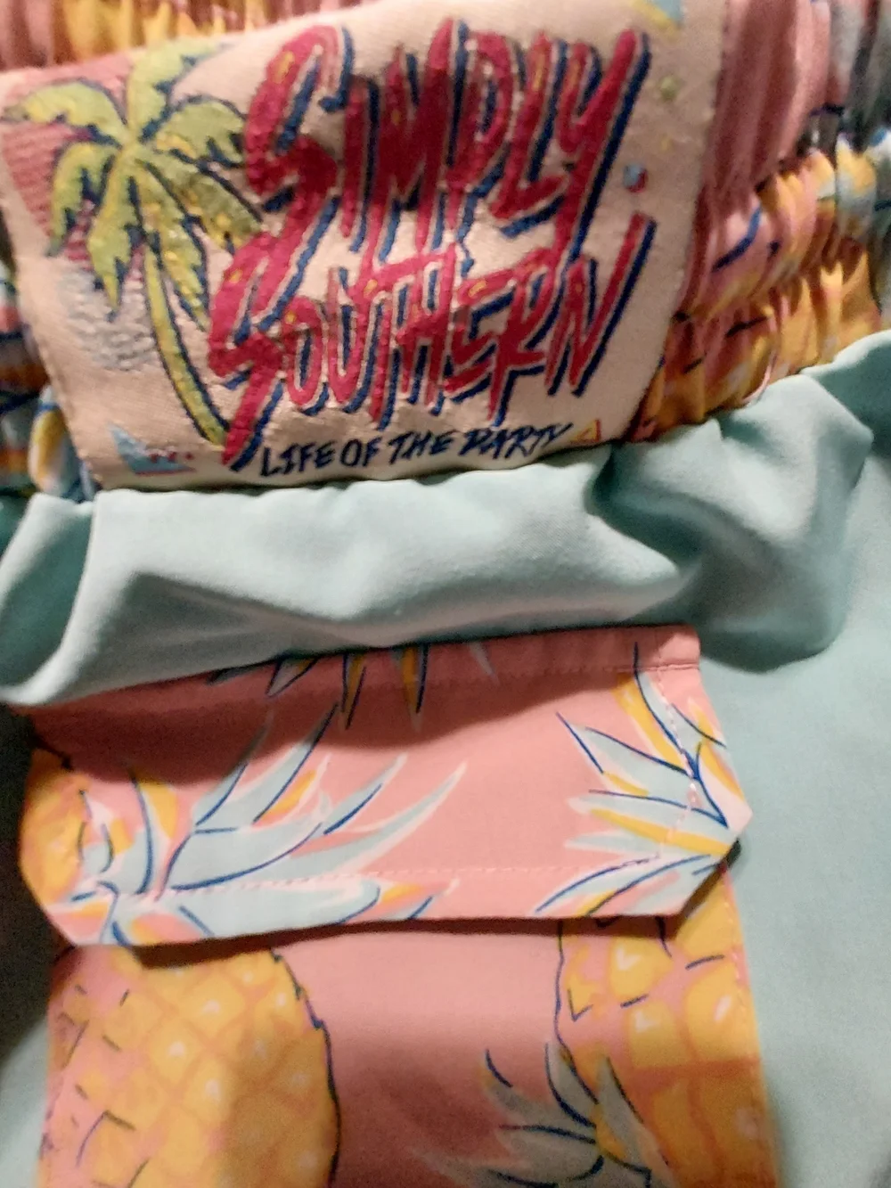 Simply Southern Men's Volley Swim Trunks Size XL Teal Blue